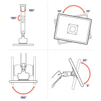 Ergotron HX Monitor Arm mit VHD-Gelenk (wei, fr 1000 R Curved Monitore)
