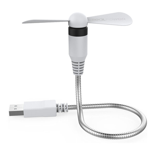 RealPower USB mini Ventilator weiß USB-A (flexibel)
