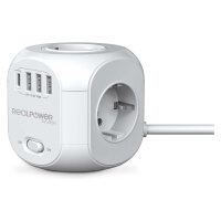 RealPower Steckdosenwürfel PowerBox 431 + 3xUSB-A /...