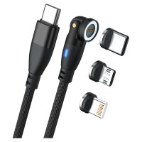 RealPower Magnetic cable 100 Watt,1m,black mit Adaptern