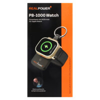 RealPower Powerbank PB-1000watch,1000mAh für iwatch schwarz