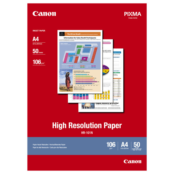 CANON HR-101 high resolution Papier inkjet 110g/m2 A4 50 Blatt 1er-Pack