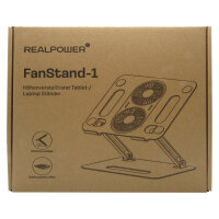 RealPower FanStand 1,Notebook/Tablet Stand mit Fan und RGB