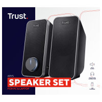 Trust Arys 2.0-Lautsprecherset - 14 Watt (Gesamt) - USB - schwarz