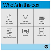 HP Z3700 - Maus - optisch - 3 Tasten - kabellos - Bluetooth 5.0, 2.4 GHz - kabelloser Empfänger (USB)