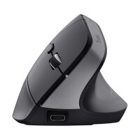 Trust Bayo+ Kabellose Ergonomische Mouse Bluetooth und 2,4G-USB-Mikroempfänger, Auflösung 2.400 dpi