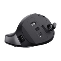 Trust Bayo+ Kabellose Ergonomische Mouse Bluetooth und 2,4G-USB-Mikroempfänger, Auflösung 2.400 dpi