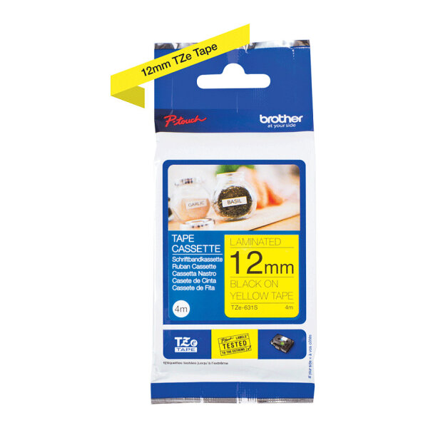 BROTHER P-Touch TZe-631S Schriftbandkassette gelb schwarz 12mm