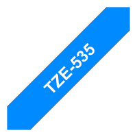 BROTHER P-Touch TZE-535 weiss auf hard blau 12mm