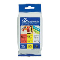 BROTHER TZE31M3 Schriftbandkassette 12mmx8m 3er Pack TZ231 weiss schwarz TZ431 rot schwarz TZ631 gelb schwarz laminiert