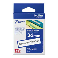 BROTHER TZeM261 tape black on white surface 36mm