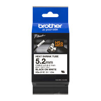 BROTHER Heat Shrink Tube Black on White 5,2mm