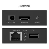 DIGITUS HDMI KVM Extender 4K/30Hz schwarz