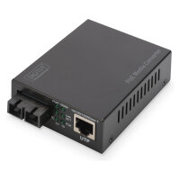 DIGITUS Konverter Gigabit PoE Multim. Media RJ45/SC MM PSE