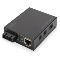 DIGITUS Konverter Gigabit PoE Singlem.Media RJ45/SC SM PSE