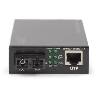 DIGITUS Konverter Gigabit PoE Singlem.Media RJ45/SC SM PSE