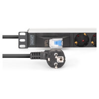 DIGITUS Steckdosenleiste 7-fach 19" Alu. 1HE schwarz