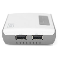 DIGITUS 2-Port USB2.0 Wireless Multif. Netw.Server,300Mbps