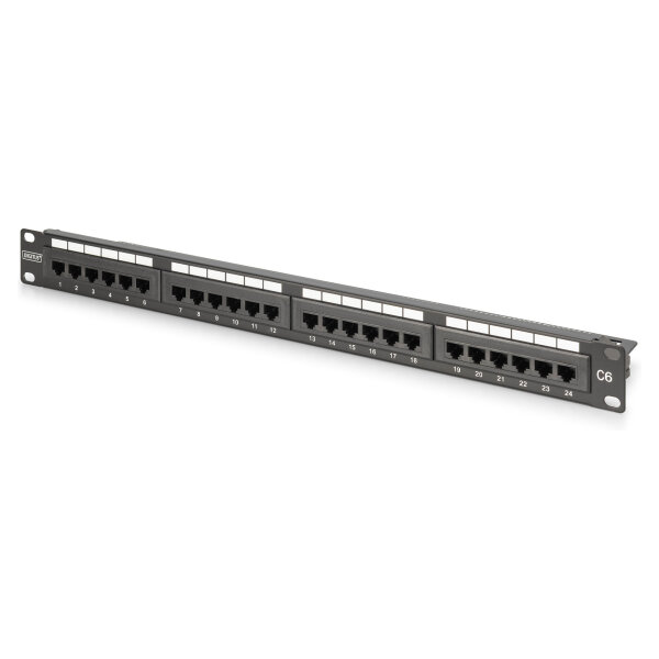 DIGITUS Patchpanel 1U 24-Port LSA Cat6 8P8C ungeschirmt
