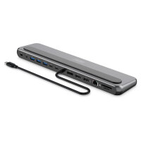 Docking USB-C->HDMI,DP,USBA,USBC,RJ45,PD silber