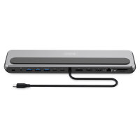 Docking USB-C->HDMI,DP,USBA,USBC,RJ45,PD silber