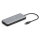 Docking USB-C->HDMI,USB3.2,RJ45,SD,MicroSD,PD Alu si