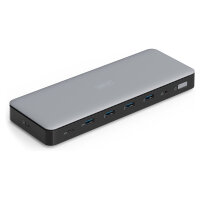 Docking USB-C->HDMI,DP,USBA,USBC,RJ45,DC,Audio silbe