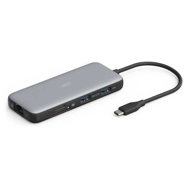Docking USB-C->HDMI,USB3.0,RJ45,SD,MicroSD,CPD Alu s