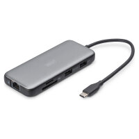 Docking USB-C->HDMI,USB3.0,RJ45,SD,MicroSD,CPD Alu s