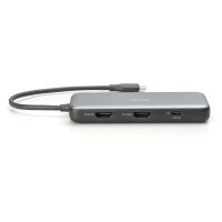 Docking USB-C->HDMI,USB3.0,RJ45,SD,MicroSD,CPD Alu s