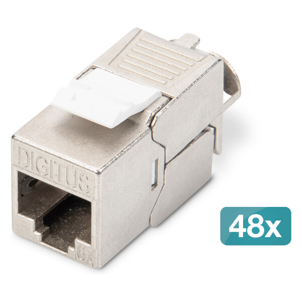 DIGITUS Keystone Jack Cat6A/RJ45->LSA geschirmt 500MHz 48St