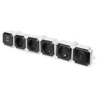DIGITUS Steckdosenleiste 4x + 2USB, Schalter, Flexibel 1,6m