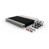 Patchbox patchbox.one Kabeleinzugssystem 8RU/STP (0,8 m) mit 24 Kassetten, Patchkabel Cat. 6a, U/FTP, PoE, Kabel grau