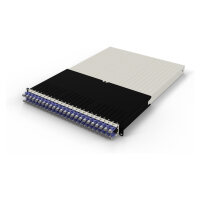 Patchbox patchbox.one Kabeleinzugssystem 30RU/STP (1,8 m) mit 24 Kassetten, Patchkabel Cat. 6a, U/FTP, PoE, Kabel violett