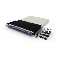Patchbox patchbox.one Kabeleinzugssystem 30RU/STP (1,8 m) mit 24 Kassetten, Patchkabel Cat. 6a, U/FTP, PoE, Kabel violett