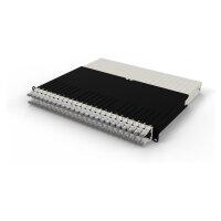 Patchbox patchbox.one Kabeleinzugssystem 8RU/STP (0,8 m) mit 24 Kassetten, Patchkabel Cat. 6a, U/FTP, PoE, Kabel weiß