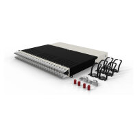 Patchbox patchbox.one Kabeleinzugssystem 8RU/STP (0,8 m) mit 24 Kassetten, Patchkabel Cat. 6a, U/FTP, PoE, Kabel weiß