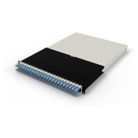 Patchbox patchbox.one Kabeleinzugssystem 30RU/STP (1,8 m) mit 24 Kassetten, Patchkabel Cat. 6a, U/FTP, PoE, Kabel blau