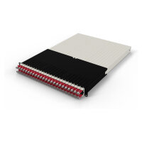Patchbox patchbox.one Kabeleinzugssystem 30RU/STP (1,8 m) mit 24 Kassetten, Patchkabel Cat. 6a, U/FTP, PoE, Kabel rot