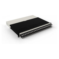 Patchbox patchbox.one Kabeleinzugssystem 8RU/STP (0,8 m) mit 24 Kassetten, Patchkabel Cat. 6a, U/FTP, PoE, Kabel schwarz