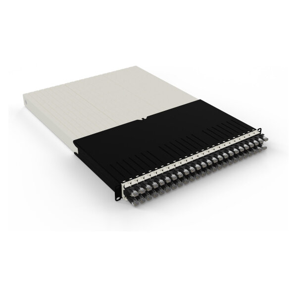 Patchbox patchbox.one Kabeleinzugssystem 30RU/STP (1,8 m) mit 24 Kassetten, Patchkabel Cat. 6a, U/FTP, PoE, Kabel schwarz
