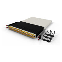 Patchbox patchbox.one Kabeleinzugssystem 30RU/STP (1,8 m) mit 24 Kassetten, Patchkabel Cat. 6a, U/FTP, PoE, Kabel gelb