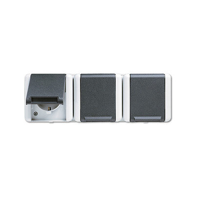 Jung Schuko-Steckdose 3-fach 8230W WG800 IP44 waagr.Mont. 5 Leit-E. 8230W (8230W)