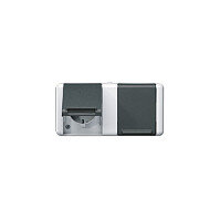 Jung 8220-1 W AP/WD-Doppel-Steckdose waagerecht Schriftfeld