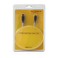Delock Kabel FireWire 9 Pin Stecker > 4 Pin Stecker 1 m