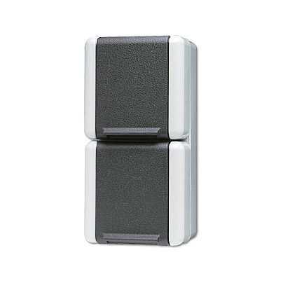 Jung 822 W AP/WD-Doppel-Steckdose senkrecht