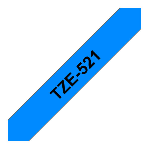 Brother TZe-521 Schriftband 9mm x 8m, schwarz auf blau, selbstklebend