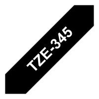 Brother TZe-345 Schriftband 18mm x 8m, weiß auf schwarz, selbstklebend
