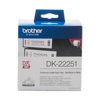 Brother DK22251 Endlosetiketten (Papier) – schwarz-rot auf weiß, 62mm x 15,24 m