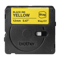 Brother Schriftband Btag-631 (12mm, schwarz auf gelb, nicht laminiert)